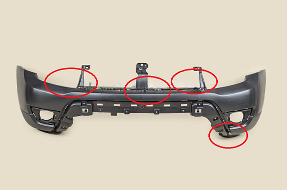 Бампер передний Renault Duster 2015-2021 (Тайвань / Сломано ухо, трещины) Дисконт 20%